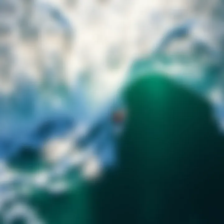 Aerial View of Surfing Action A breathtaking aerial view of a surfer riding a massive wave.