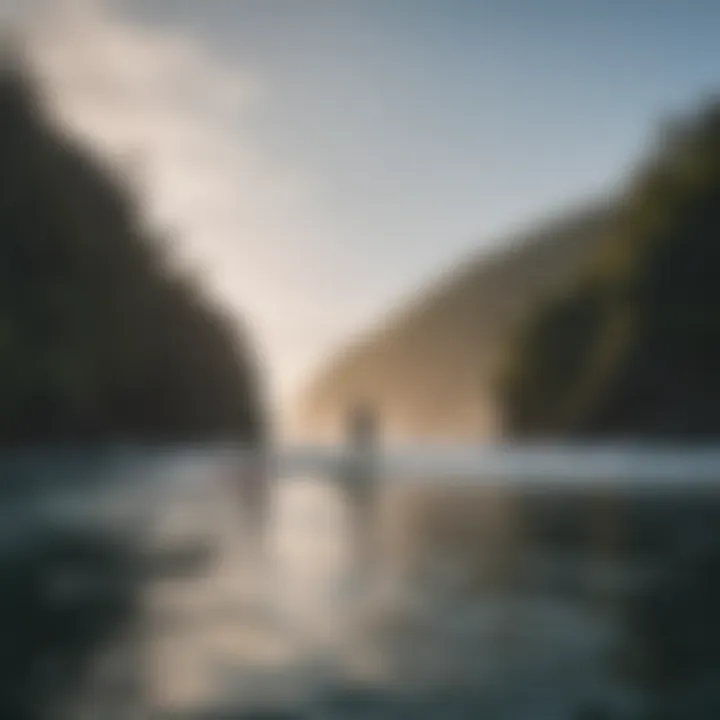 A picturesque view of paddleboarders enjoying the ocean, highlighting the culture