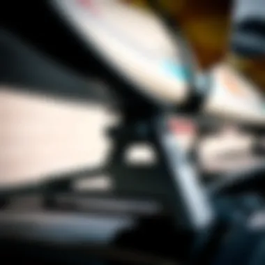 Detailed View of Thule Surfboard Rack Features Close-up of Thule surfboard rack mechanics