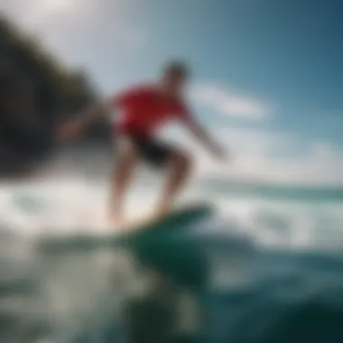 High-performance Zap Skimboard in Action High-performance Zap skimboard gliding over the water