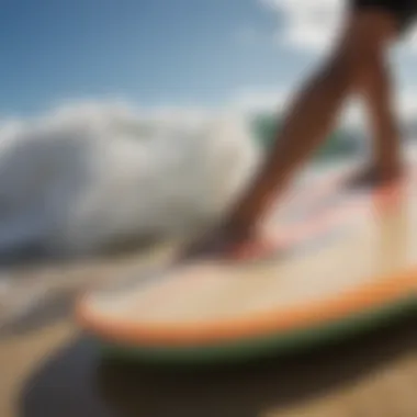 Close-up of Zap skimboard materials showcasing durability