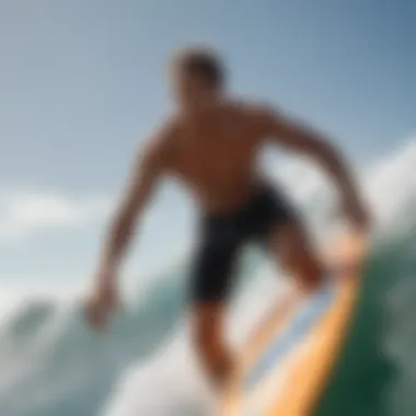 A surfer demonstrating the effective use of FCS straps while riding a wave