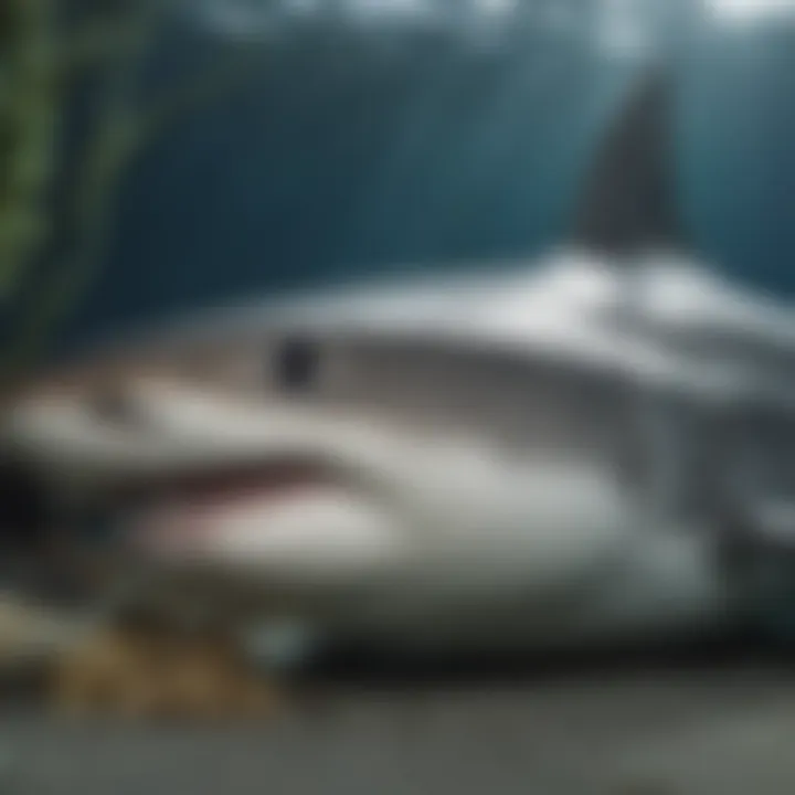 A close-up view of various shark species in their habitat