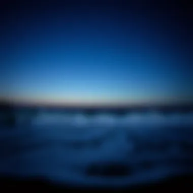 Peaceful Night by the Ocean A peaceful night scene by the ocean under a starry sky