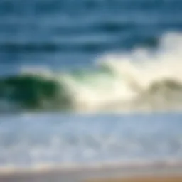 Tranquil ocean waves crashing on a serene beach