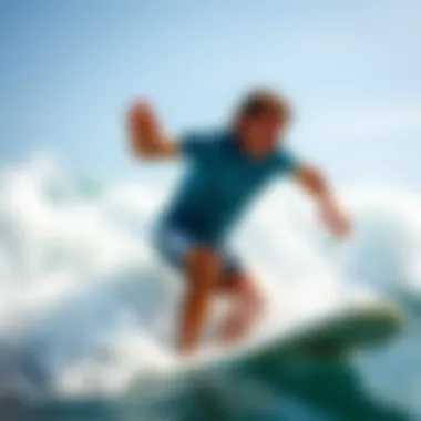 Surfer enjoying the waves without discomfort