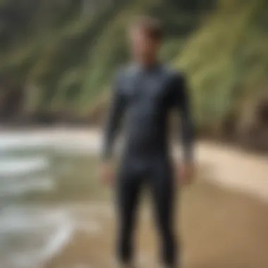 Eco-friendly wetsuit options displayed in a natural setting