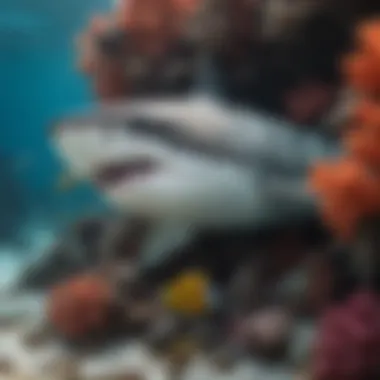 Ecological Role of Sharks in Coral Reefs A vibrant coral reef showcasing the ecological balance involving sharks