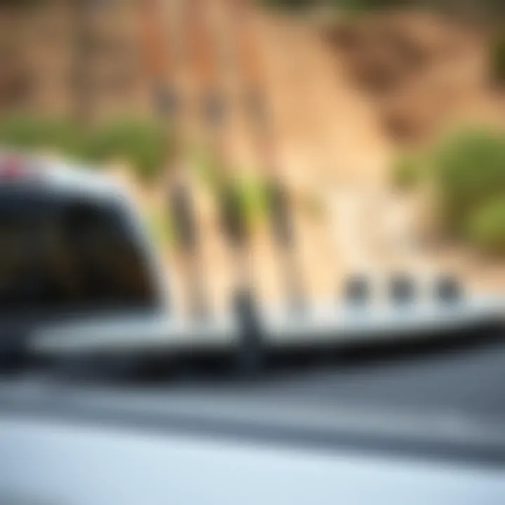 Installation of a surf rod holder on a truck