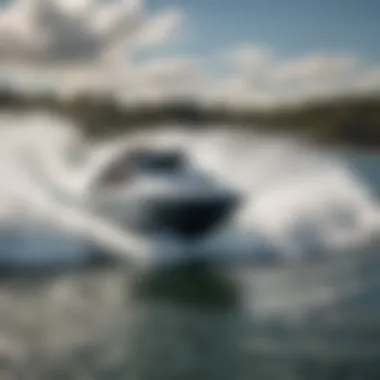 Experience the Thrill of Jet Boat Wake Surfing A dynamic view of jet boat wake surfing in action