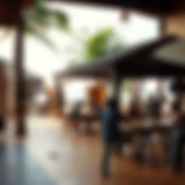 A welcoming communal area where surfers gather and share experiences