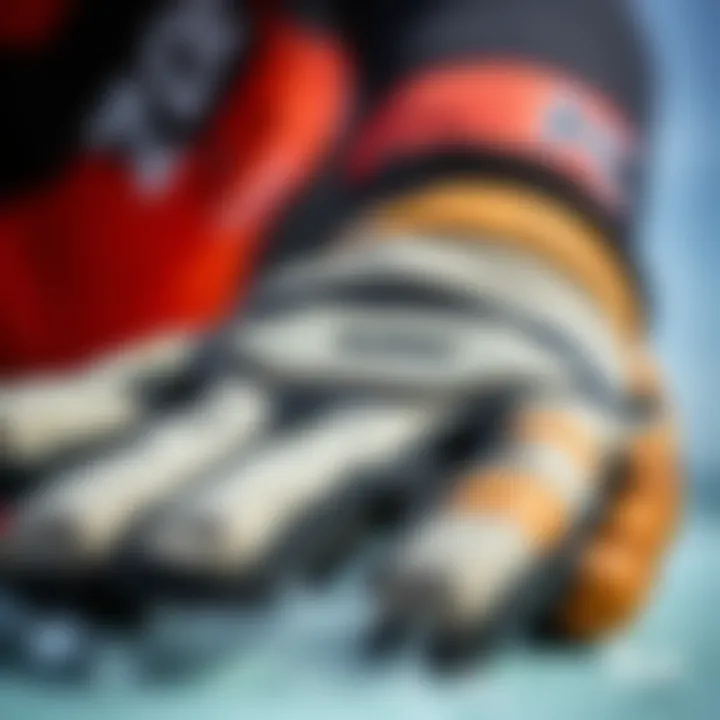 Materials and Textures of Kitesurfing Gloves Close-up of glove materials and textures