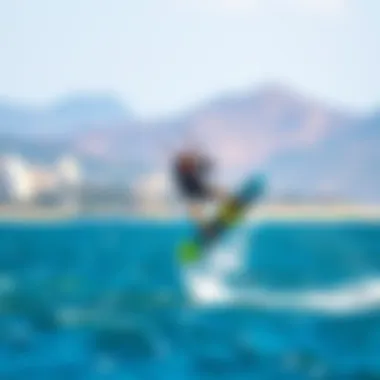 A kitesurfer showcasing advanced tricks against the backdrop of Sicily's landscape