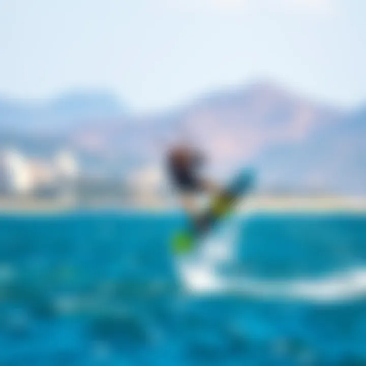 A kitesurfer showcasing advanced tricks against the backdrop of Sicily's landscape