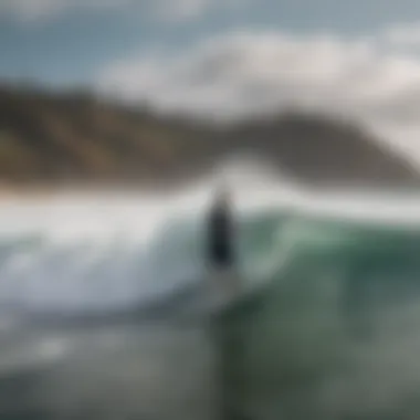 Surfer checking weather and tide conditions before hitting the waves