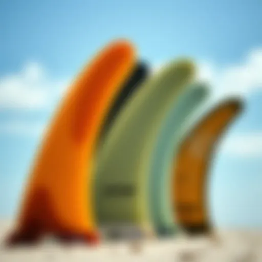 Detailed view of various lap fins highlighting their unique designs and shapes.