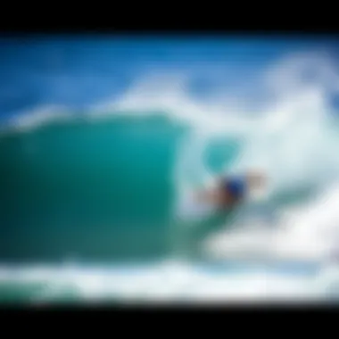 Illustration depicting surfer performance variations with different lap fins in action.