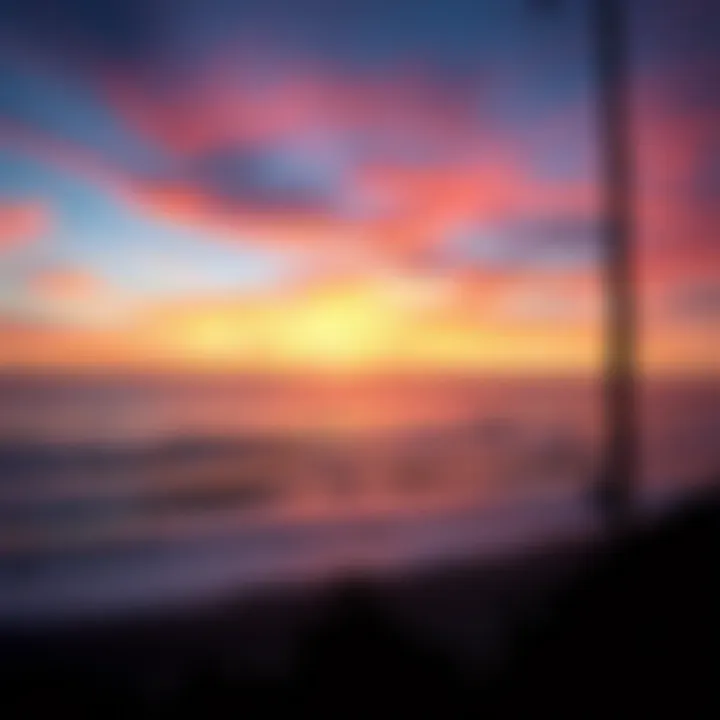 Malibu Beach Sunset View A breathtaking view of Malibu Beach at sunset, showcasing the vibrant colors of the sky reflecting on the ocean.