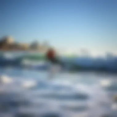 Surfer catching a wave at Ocean Beach