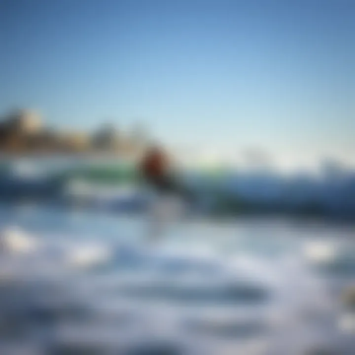 Surfer catching a wave at Ocean Beach