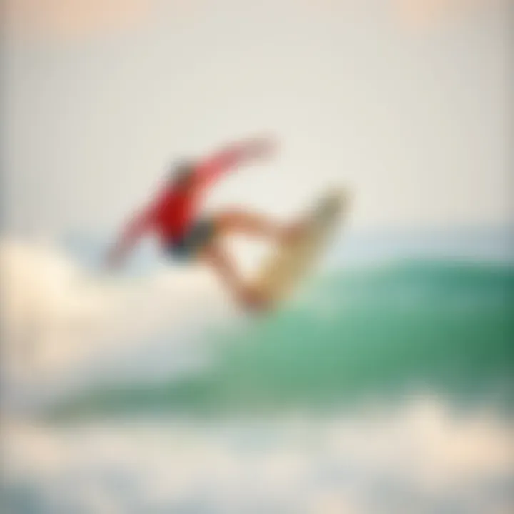 A skilled surfer performing an ollie on a surfboard