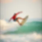 Mastering the Ollie in Surfboarding A skilled surfer performing an ollie on a surfboard