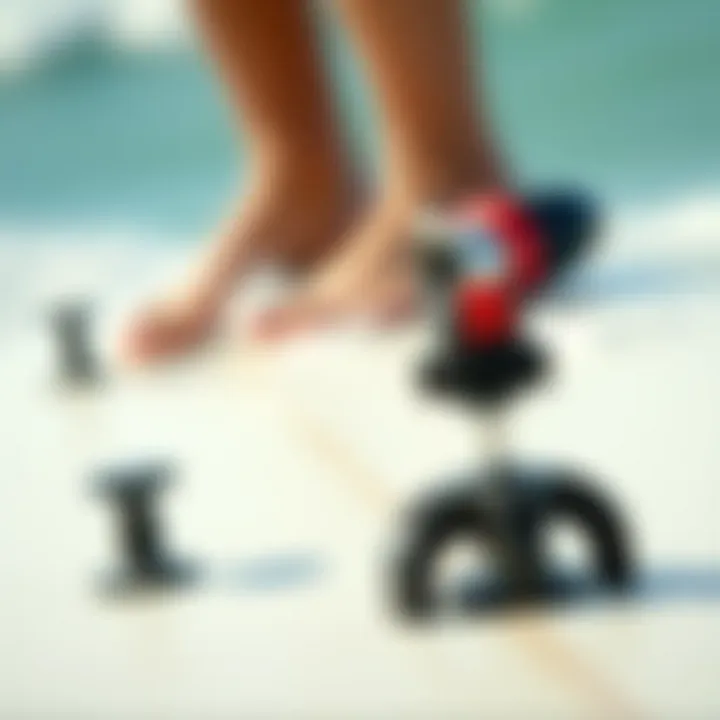 Close-up of surfboard equipment used for performing ollies