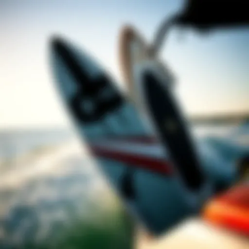 A selection of wakesurf boards designed for heavier riders