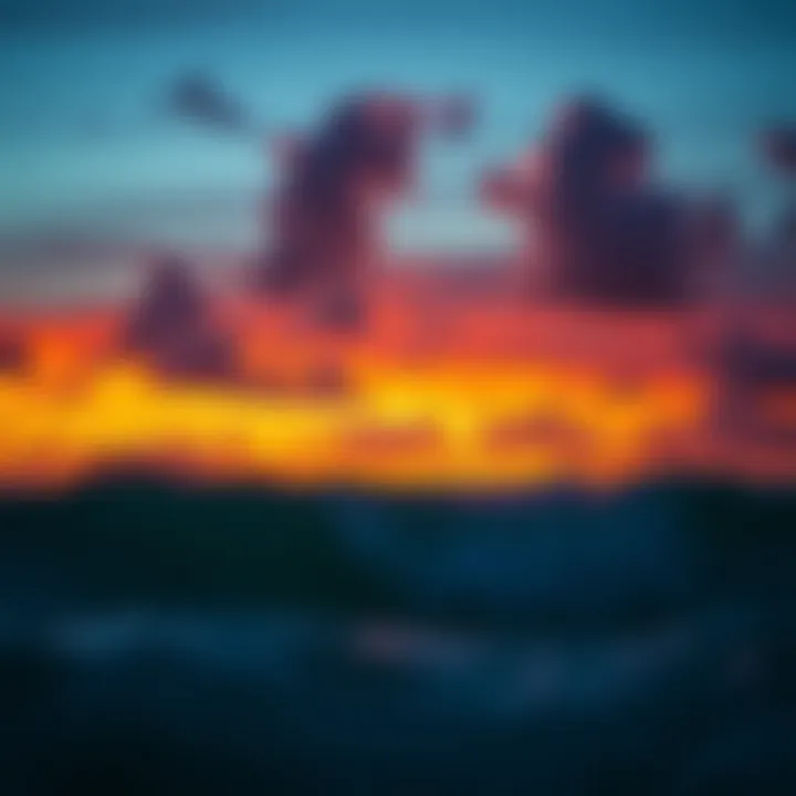 A vibrant sunset over the North Shore surf spots