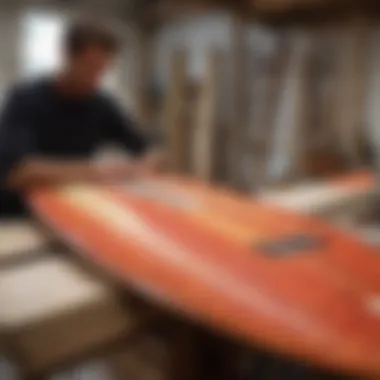 Artisan Craftsmanship of Nectar Surfboards Artisan craftsmanship evident in the construction of a Nectar Surfboard.