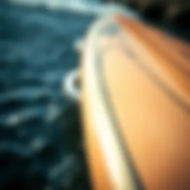 Close-up of innovative NSP surfboard material highlighting eco-friendly design