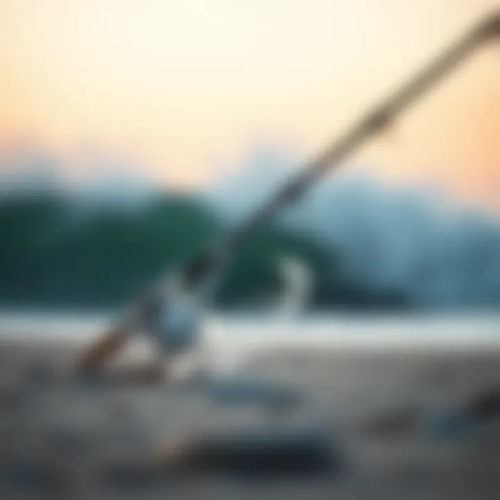 Ocean Master Rod in Action Ocean Master surf casting rod in action on a sandy shore