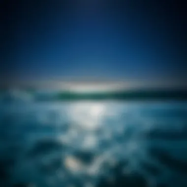 A peaceful night sky over the ocean