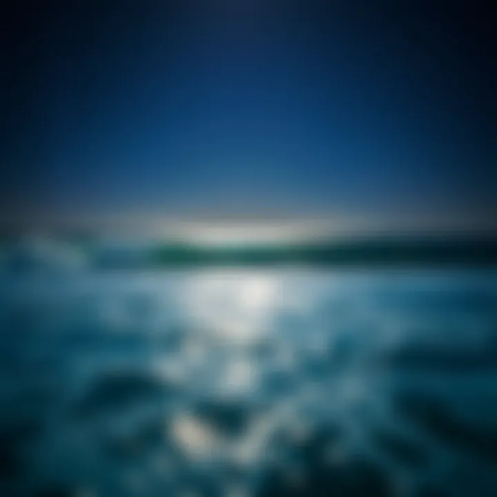 A peaceful night sky over the ocean