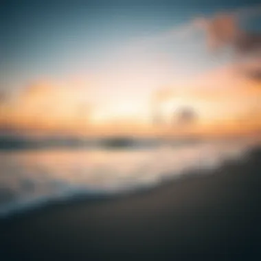 A serene beach at sunset with gentle surf