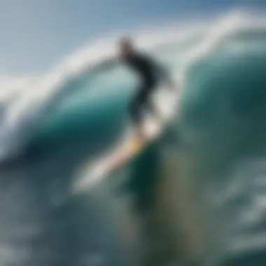 Surfer riding a powerful wave