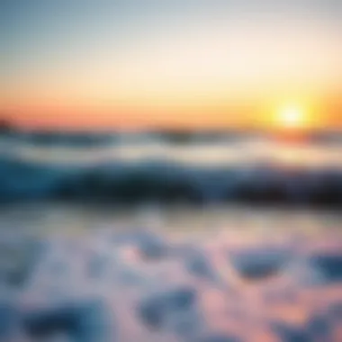 Serene Ocean Sunset Gentle ocean waves lapping against a serene shore at sunset