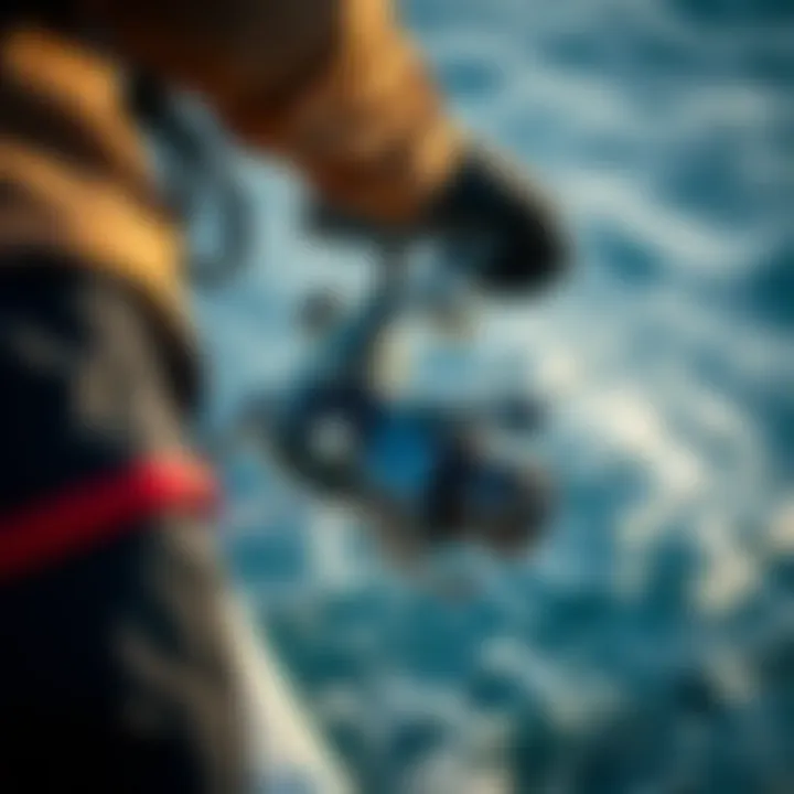 A surf fishing setup showing line strength and durability in action