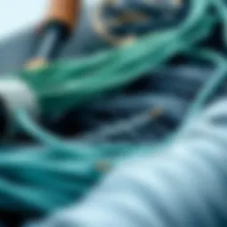 Various types of fishing lines including monofilament, fluorocarbon, and braided lines