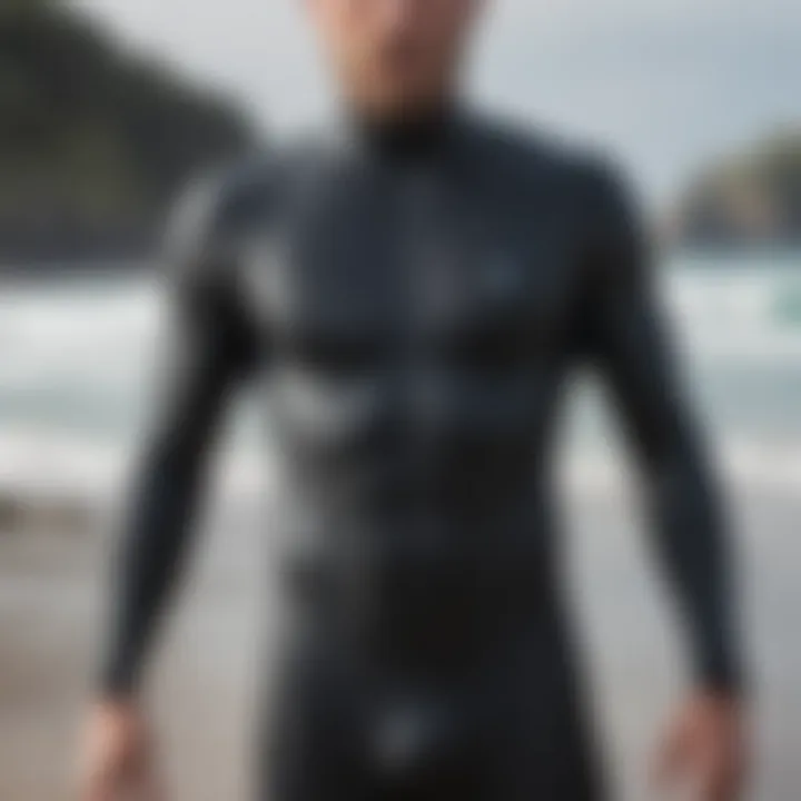 Close-up of wetsuit materials showcasing insulation technology