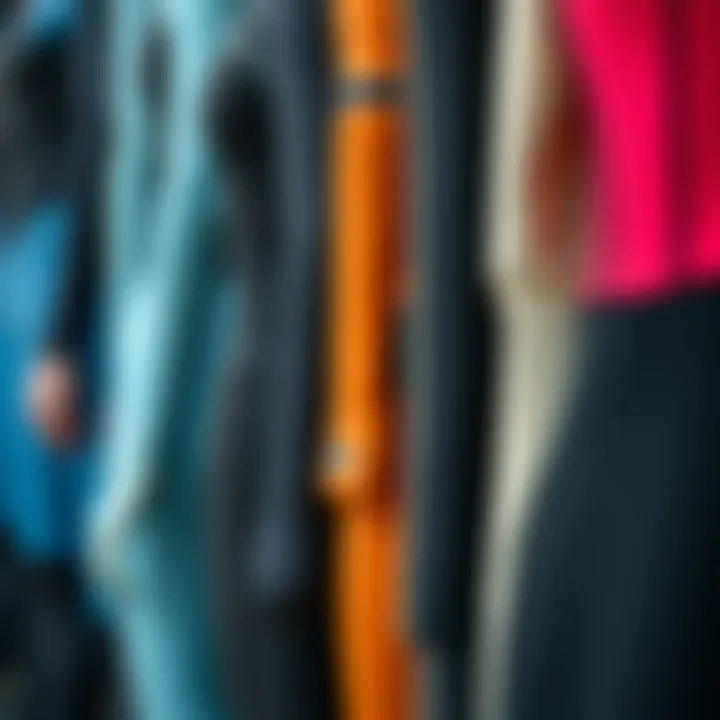 Comparison of Wetsuit Materials Different wetsuit materials displayed for comparison