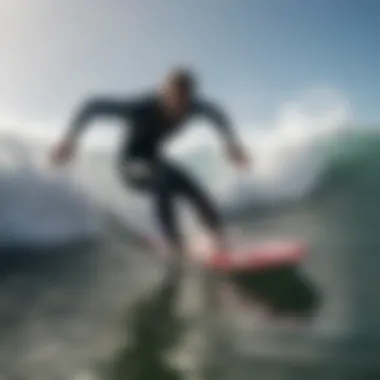 Surfer in fifty degree water