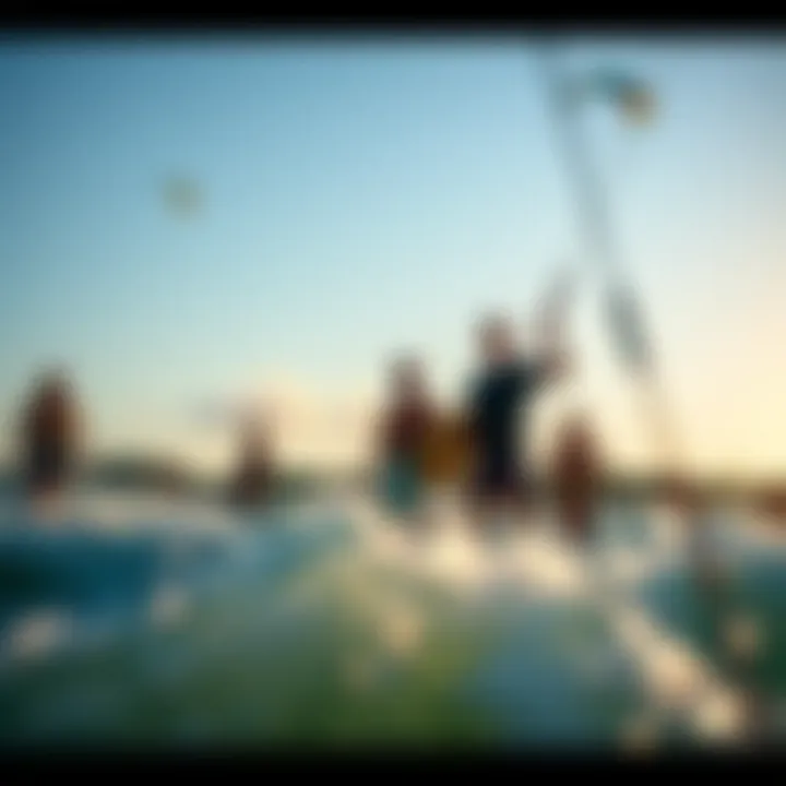 Vibrant Kitesurfing Community A vibrant kitesurfing community enjoying the surf culture.