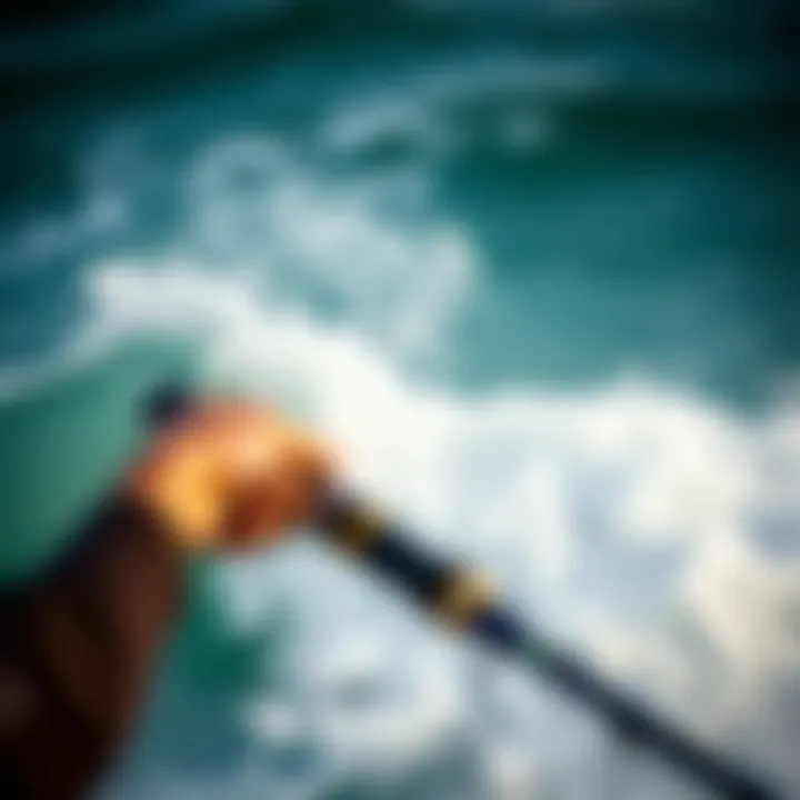 Penn Battle Surf Rod in Action Action shot of the Penn Battle Surf Rod in use during a surf session