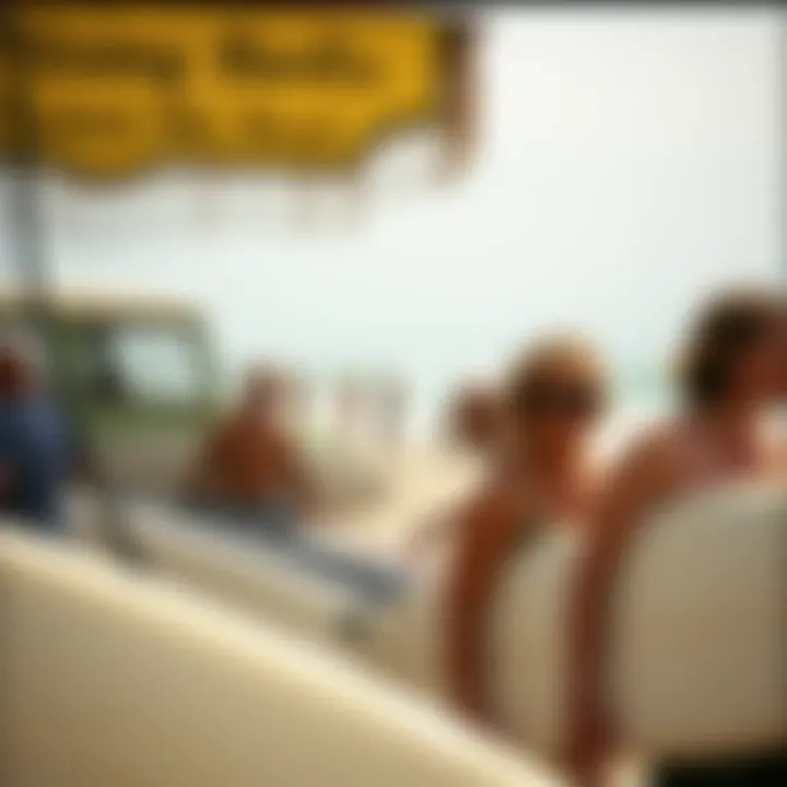 Local surf culture captured in a vibrant beach scene