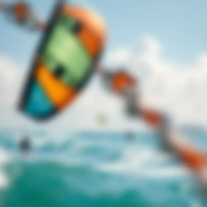 Popular Kite Surfing Location in Miami A panoramic view of a popular kite surfing spot in Miami showcasing surfers riding the waves