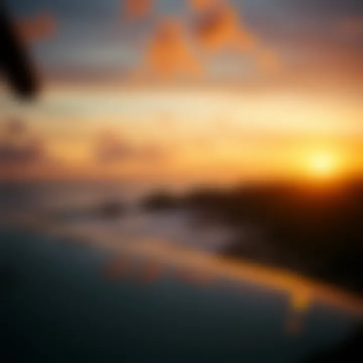 Endless Horizons: Sunset Over El Salvador's Surf Breaks A picturesque sunset over a legendary surf break in El Salvador