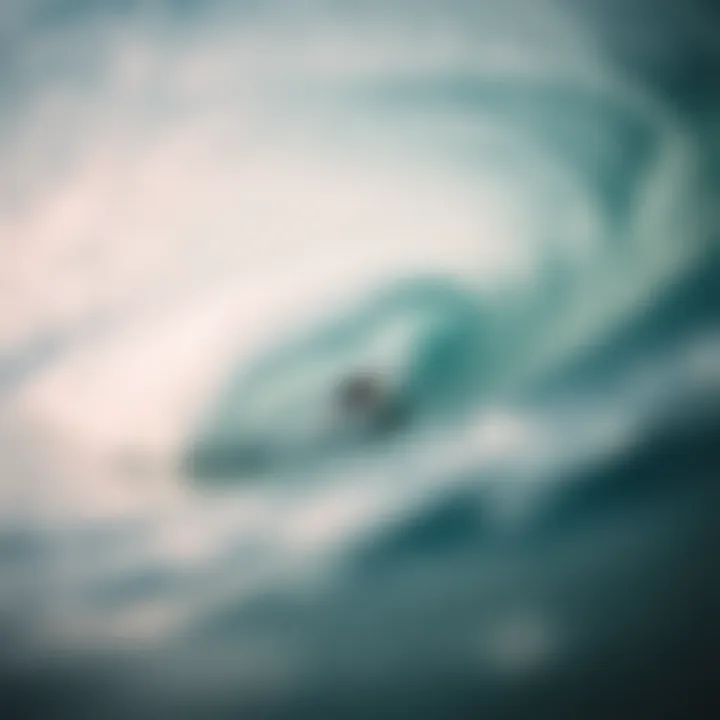 Mastering the Barrel: A Surfer's Dream in El Salvador A surfer navigating through perfect barrel waves at a famous surf spot