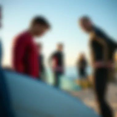 Finding Your Perfect Wetsuit Surfing enthusiasts trying on wetsuits