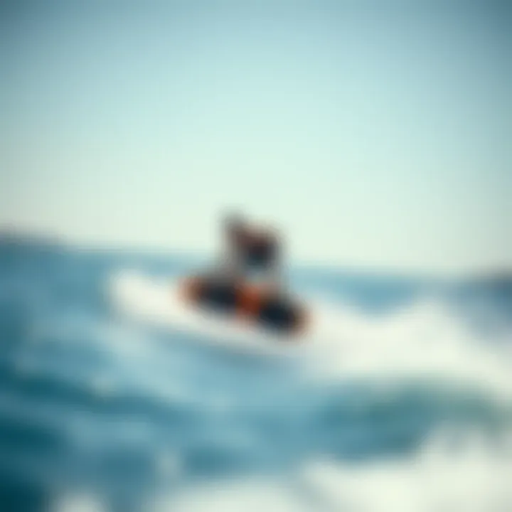 Self-Propelled Wakeboarding in Action Dynamic view of a self-propelled wakeboard gliding over water